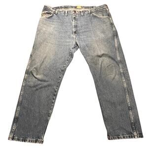 Cabelas Jeans Classic Blue Denim Straight Leg Men's 44x29 Worn Rugged Work Jeans